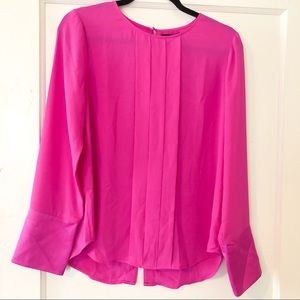Jcrew pleated work top magenta